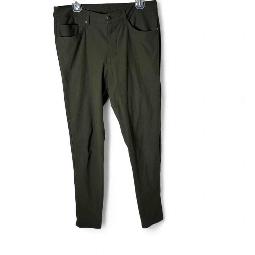 Lululemon‎ ABC Pants Slim Warpstreme Mens 33x35 Dark Olive Green Chino Stretch